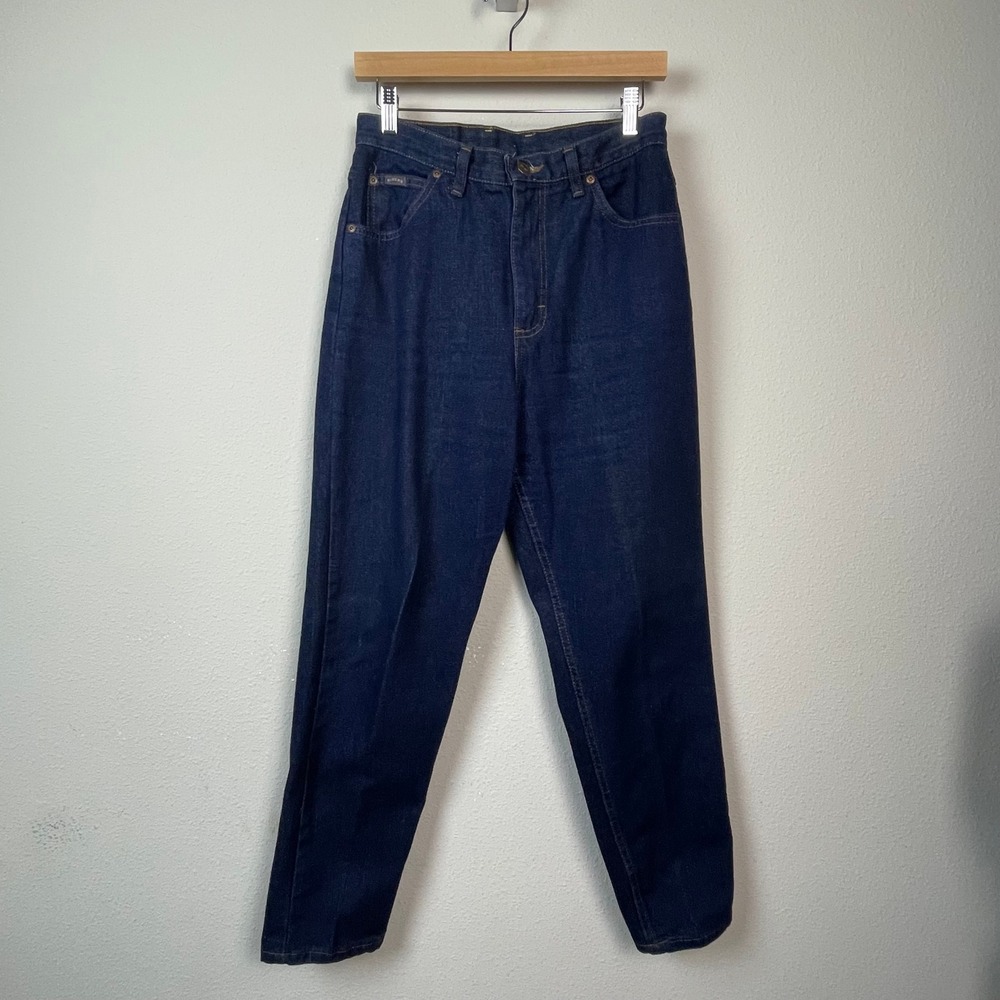 Denim Riders High Rise Tapered Jeans Womens 30‎ Dark Wash Baggie Vintage 90s